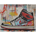 Vibrant Graffiti-Style Air Jordan 1 Canvas 18" x 18"
