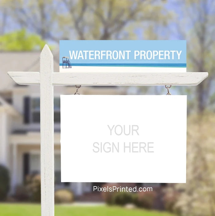 waterfront property real estate sign riders PixelsPrinted