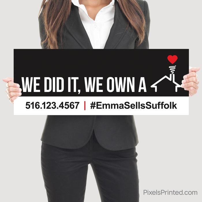 closing day real estate photo prop sign | we bought a house social sign