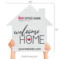 house shaped welcome home realtor closing sign