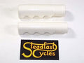 White finger Grips set motorcycle chopper bobber for 1" bars vintage style