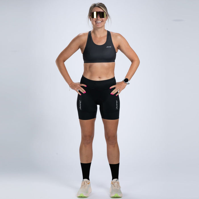 Zoot Sports TRI SHORTS 6" INSEAM Women's Core Tri 6" Fleece Chamois Short - Jet Black