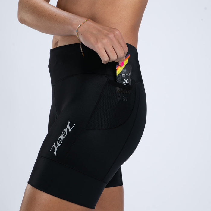 Zoot Sports TRI SHORTS 6" INSEAM Women's Core Tri 6" Fleece Chamois Short - Jet Black