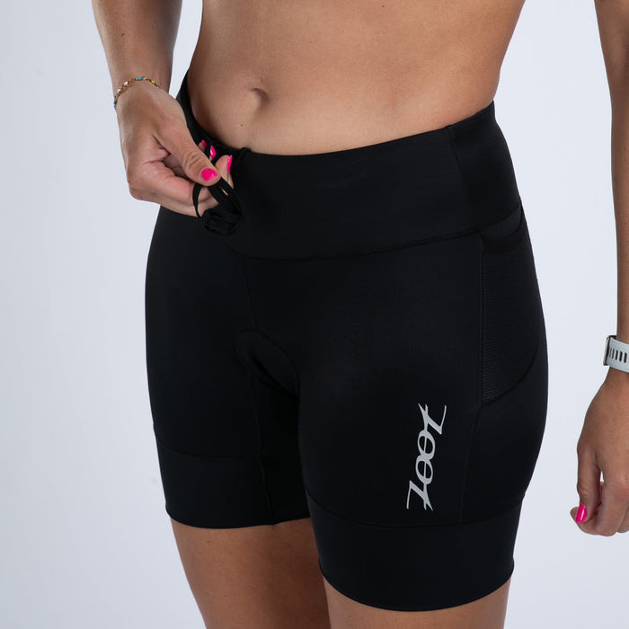 Zoot Sports TRI SHORTS 6" INSEAM Women's Core Tri 6" Fleece Chamois Short - Jet Black