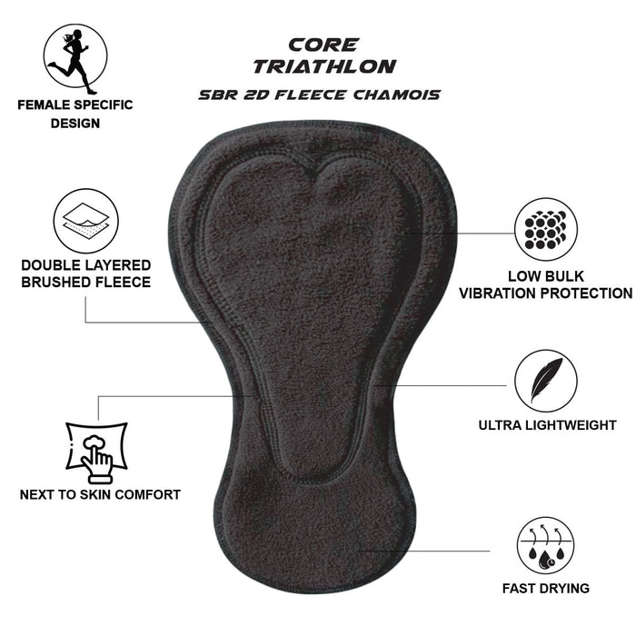 Zoot Sports TRI SHORTS 6" INSEAM Women's Core Tri 6" Fleece Chamois Short - Jet Black