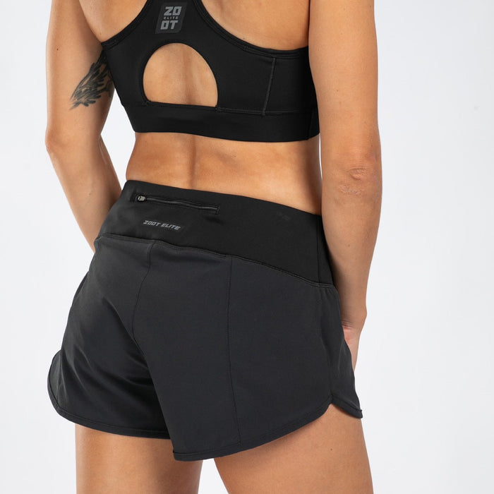 Zoot Sports RUN BOTTOMS Women's Elite Run 3" Short - Jet Black