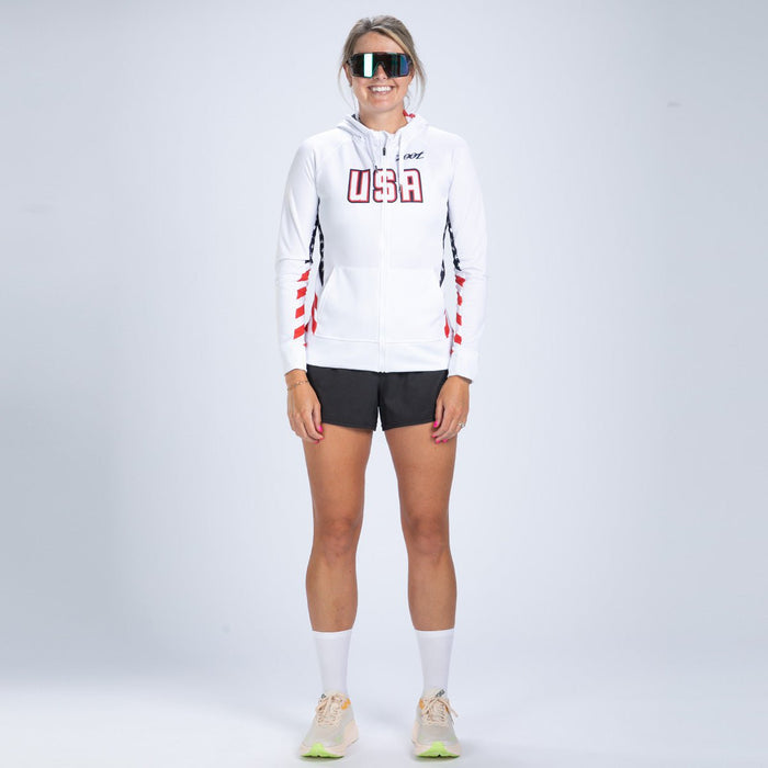 Zoot Sports RUN HOODIE Women's Ltd Run Thermal Hoodie - USA Flag