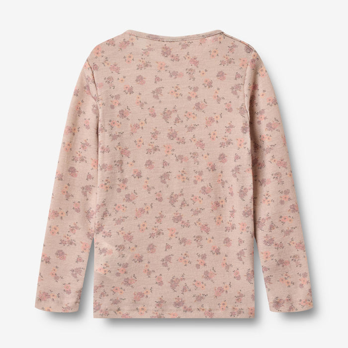 Wheat Wool Wool T-Shirt L/S Alfie Jersey Tops and T-Shirts 1358 lilac flowers