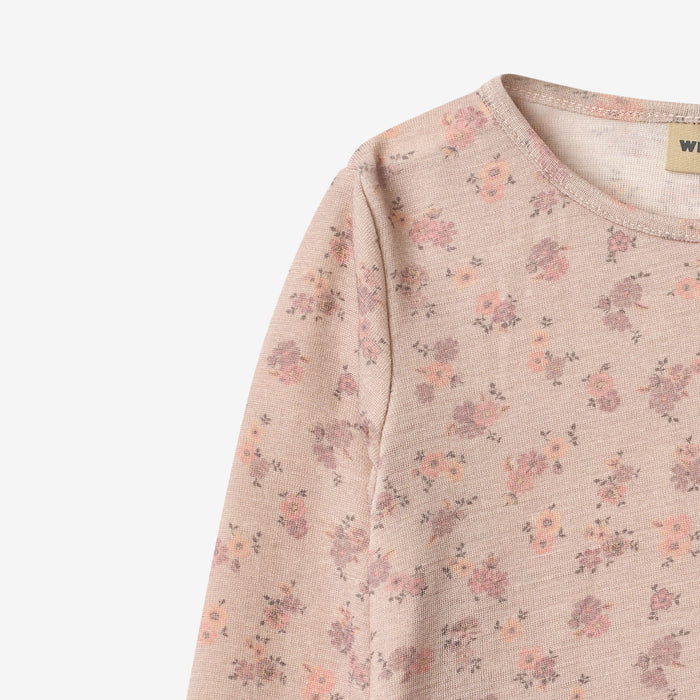 Wheat Wool Wool T-Shirt L/S Alfie Jersey Tops and T-Shirts 1358 lilac flowers
