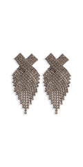 silver/one size/Camille La Vie/X Rhinestone Graduated Earrings /front