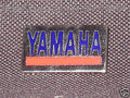 Yamaha motorcycle pin red blue chrome badge