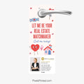 Realty ONE Group Valentine's Day real estate door hanger that says “Let me be your real estate matchmaker"
